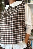 Jasper Plaid Brushed Cotton Tank Black Brown